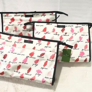 🆕⬇️kate spade Bundle  3 large heddy cosmetic bags